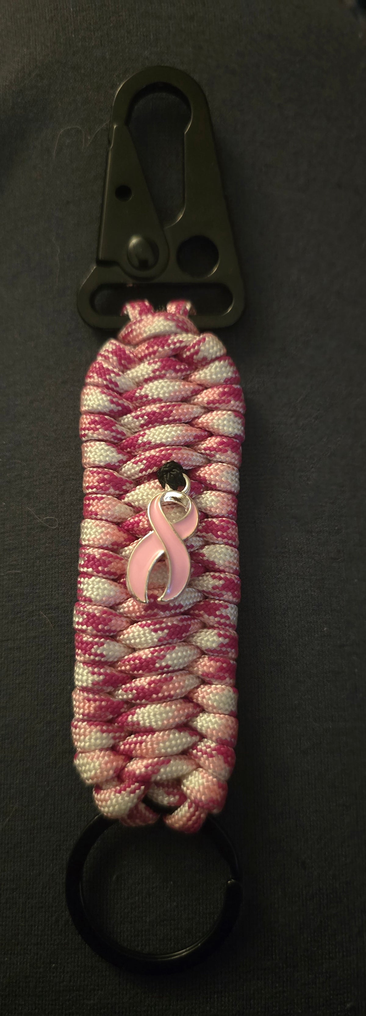 Breast Cancer Awareness Keychain with Ribbon